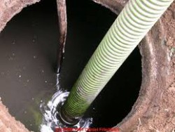 Hose emptying a septic tank